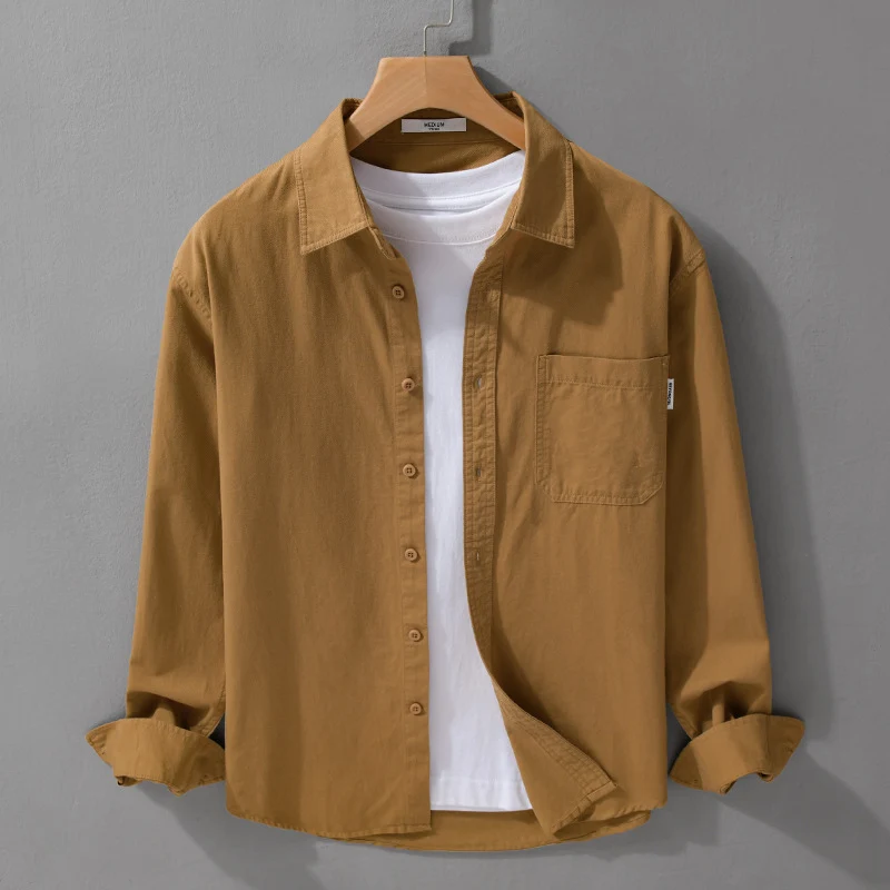Herren Leichtes Baumwoll-Overshirt mit Brusttasche und Relaxed‑Fit Nord Taschen
