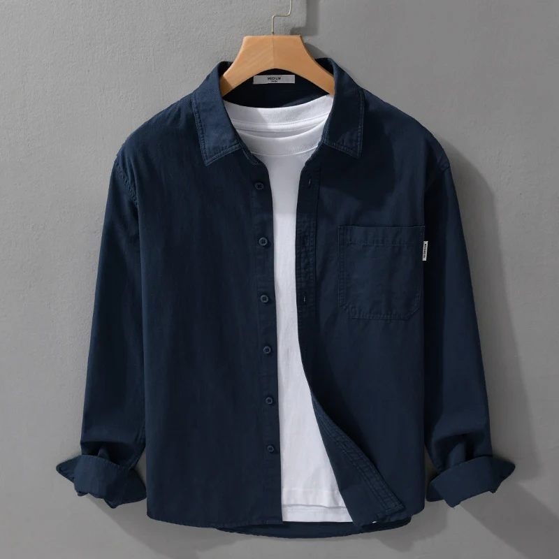 Herren Leichtes Baumwoll-Overshirt mit Brusttasche und Relaxed‑Fit Nord Taschen