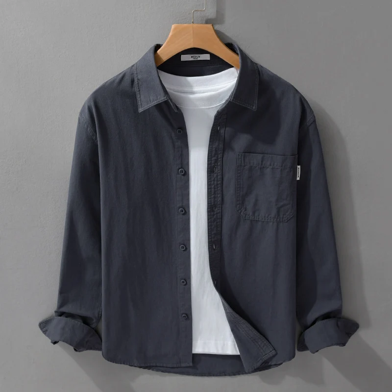 Herren Leichtes Baumwoll-Overshirt mit Brusttasche und Relaxed‑Fit Nord Taschen