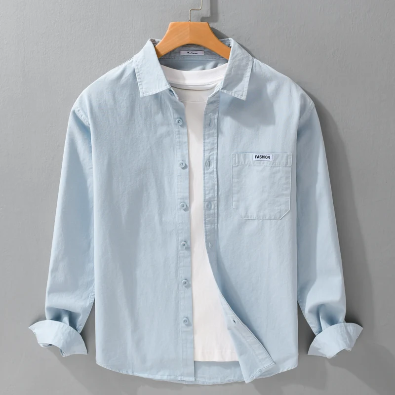 Herren Leichtes Baumwoll-Overshirt mit Brusttasche, Soft‑Touch und Relaxed-Schnitt Nord Taschen