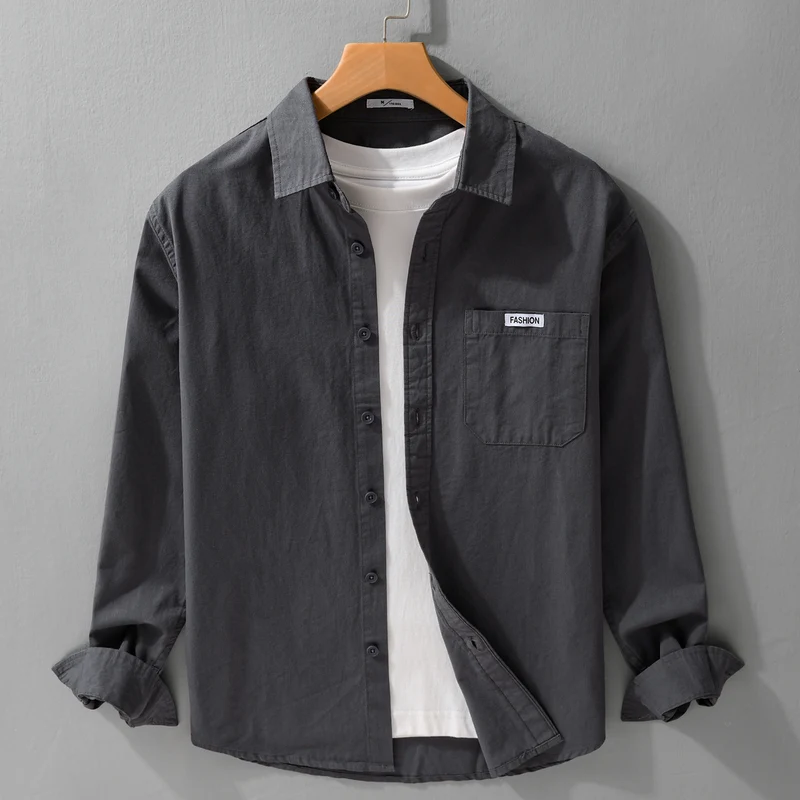 Herren Leichtes Baumwoll-Overshirt mit Brusttasche, Soft‑Touch und Relaxed-Schnitt Nord Taschen