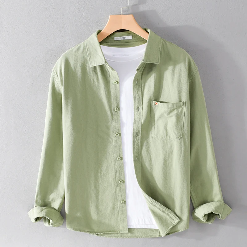 Herren Leichtes Baumwoll-Overshirt im Relaxed-Fit mit Brusttasche Nord Taschen