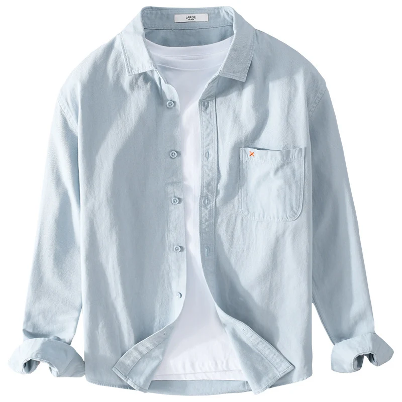Herren Leichtes Baumwoll-Overshirt im Relaxed-Fit mit Brusttasche Nord Taschen