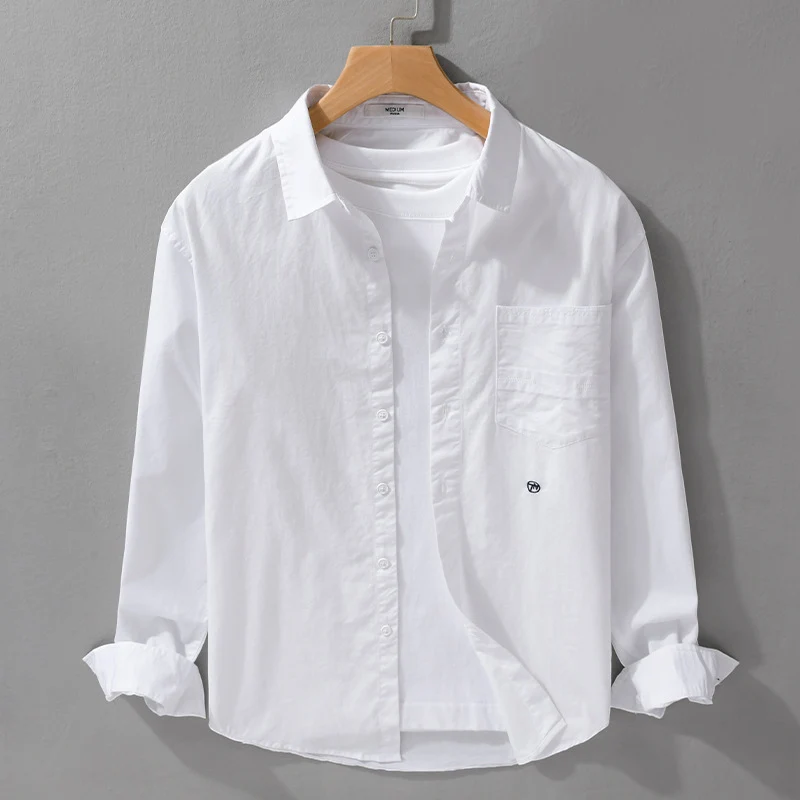 Herren Leichtes Baumwoll-Overshirt im Hemdjackenstil mit Kentkragen, aufgesetzter Brusttasche und Relaxed‑Fit Nord Taschen