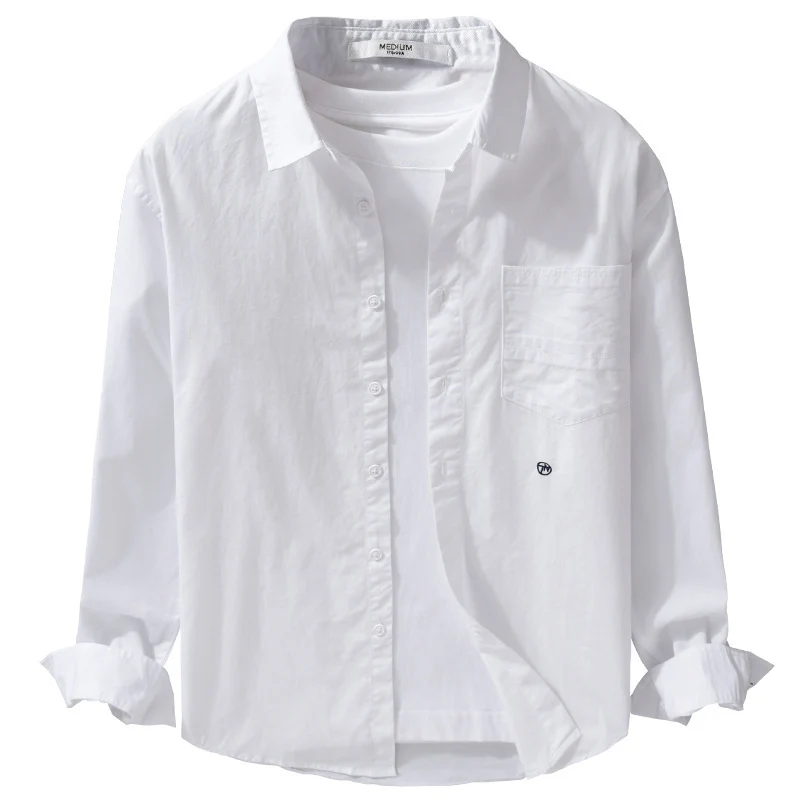 Herren Leichtes Baumwoll-Overshirt im Hemdjackenstil mit Kentkragen, aufgesetzter Brusttasche und Relaxed‑Fit Nord Taschen