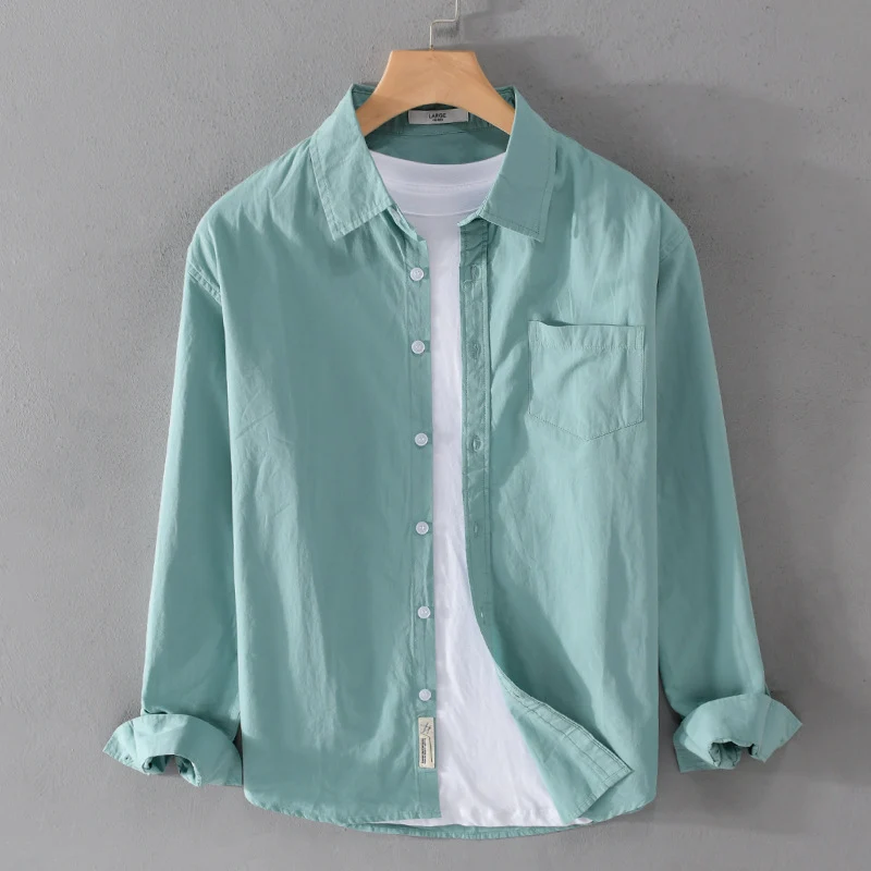Herren Leichtes Baumwoll‑Leinen Overshirt mit Brusttasche und Relaxed‑Fit Nord Taschen