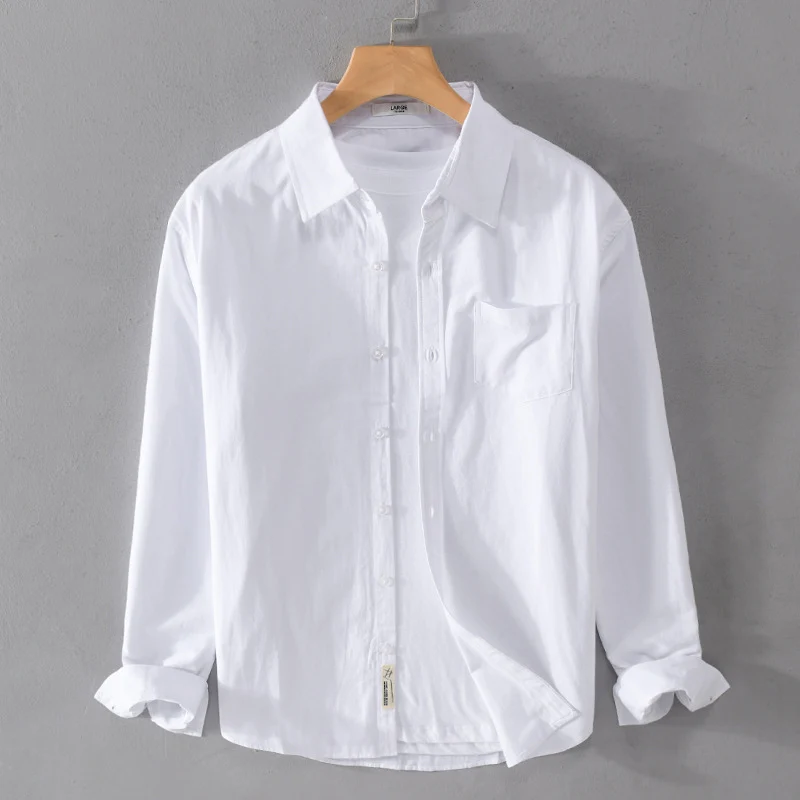 Herren Leichtes Baumwoll‑Leinen Overshirt mit Brusttasche und Relaxed‑Fit Nord Taschen