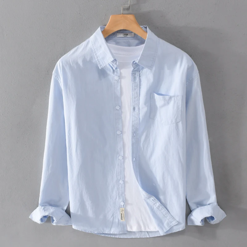 Herren Leichtes Baumwoll‑Leinen Overshirt mit Brusttasche und Relaxed‑Fit Nord Taschen