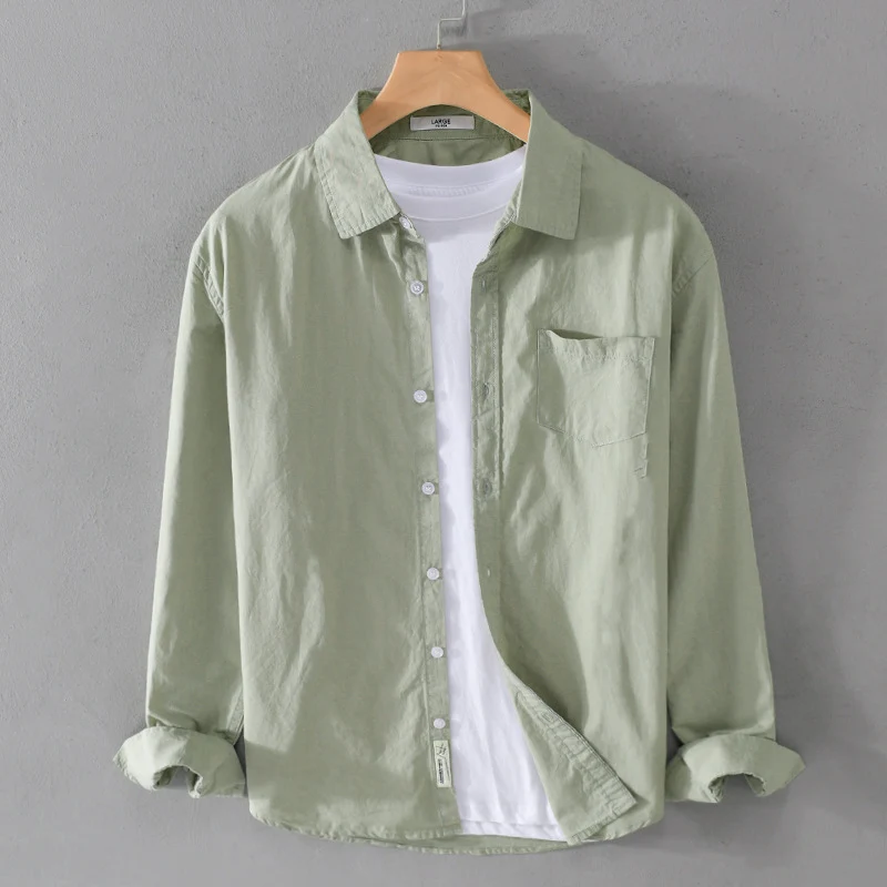 Herren Leichtes Baumwoll‑Leinen Overshirt mit Brusttasche und Relaxed‑Fit Nord Taschen