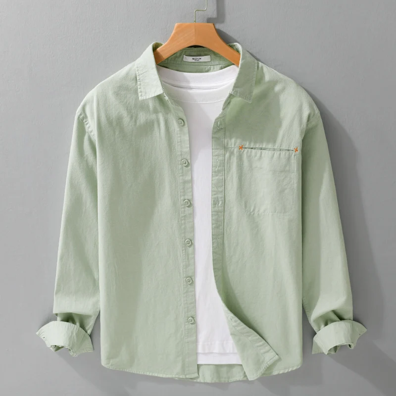 Herren Leichtes Baumwoll-Layering-Overshirt mit tonaler Brusttasche und Soft‑Touch‑Finish Nord Taschen