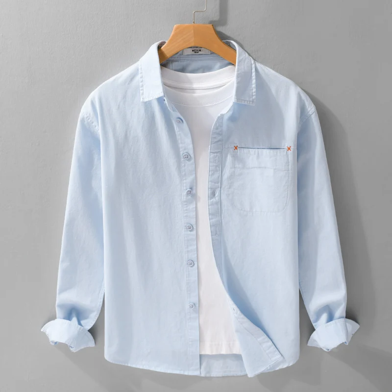 Herren Leichtes Baumwoll-Layering-Overshirt mit tonaler Brusttasche und Soft‑Touch‑Finish Nord Taschen