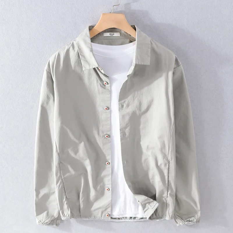 Herren Leichte Übergangs-Hemdjacke mit elastischem Saum und Kentkragen Nord Taschen