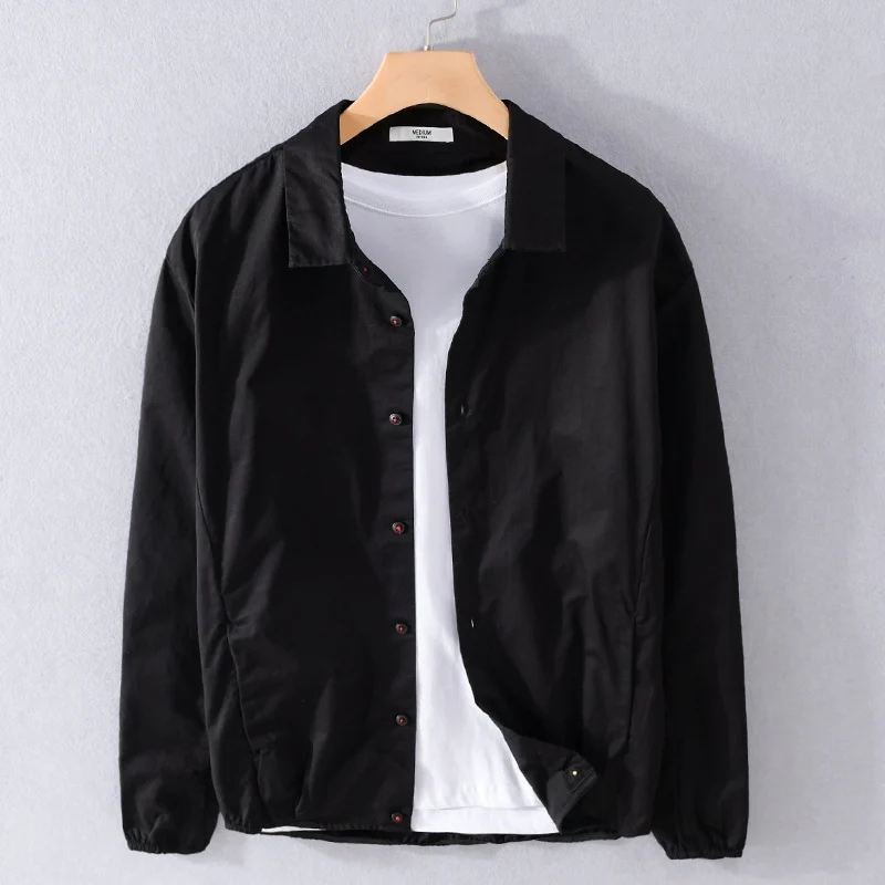 Herren Leichte Übergangs-Hemdjacke mit elastischem Saum und Kentkragen Nord Taschen