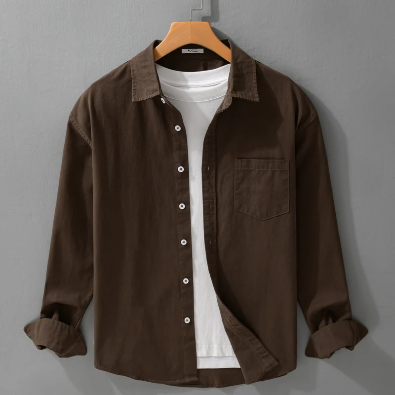 Herren Lässiges Layering-Hemd im Overshirt-Stil mit weichem Baumwollgriff und Brusttasche Nord Taschen