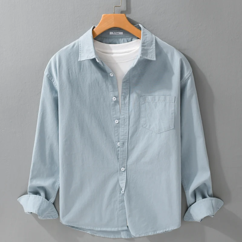 Herren Lässiges Layering-Hemd im Overshirt-Stil mit weichem Baumwollgriff und Brusttasche Nord Taschen