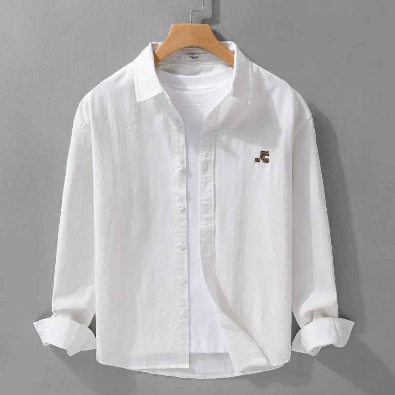 Herren Lässiges Baumwoll-Overshirt mit Kentkragen, dezentem Sticklogo und Relaxed‑Fit Nord Taschen