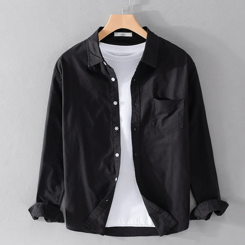 Herren Lässiges Baumwoll-Layering-Overshirt mit Kentkragen, Brusttasche und softem Twill-Finish Nord Taschen