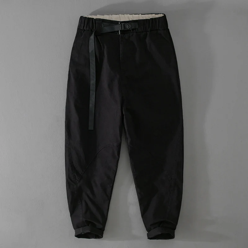 Herren Lässige Tapered‑Cargohose mit elastischem Bund und integriertem Webbing‑Gürtel Nord Taschen