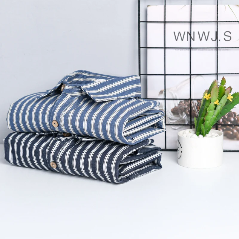 Herren Lässige Streifen-Leinenmix-Hemdjacke im Relaxed-Fit mit Brusttasche Nord Taschen