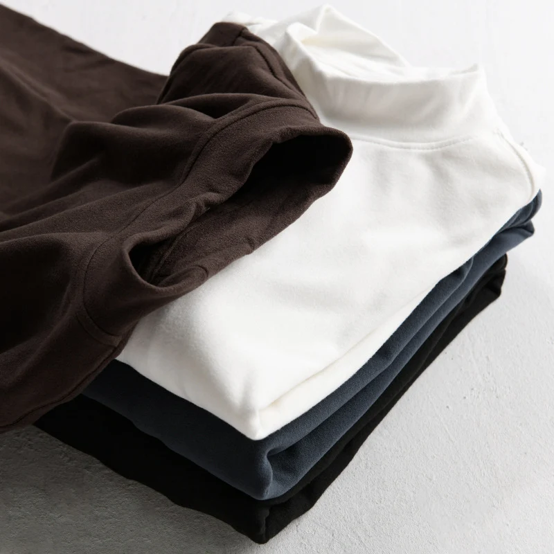 Herren Langärmeliges Feines Baumwollshirt mit Stehkragen und Relaxed-Fit Nord Taschen