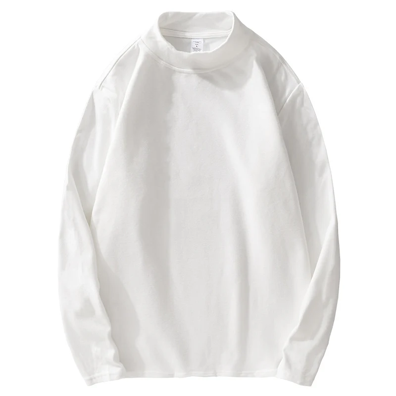 Herren Langärmeliges Feines Baumwollshirt mit Stehkragen und Relaxed-Fit Nord Taschen