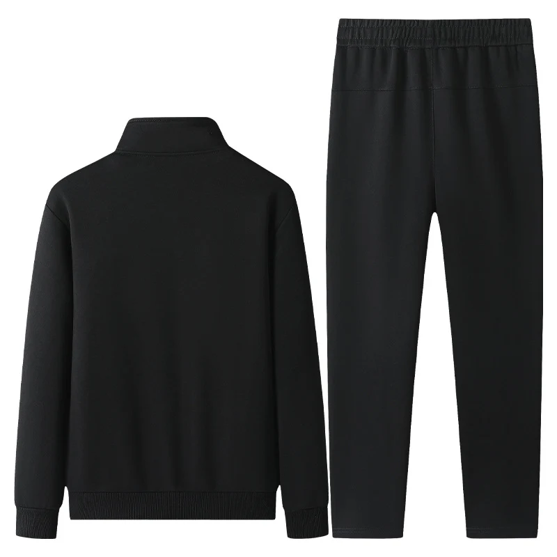 Herren Jogginganzug-Set aus Baumwollmix mit Stehkragen Reißverschlussjacke und Kordelbundhose Nord Taschen