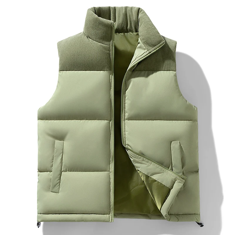 Herren Gepolsterte Steppweste mit Cordkragen, Thermoisolierung und Kordelzugsaum Nord Taschen