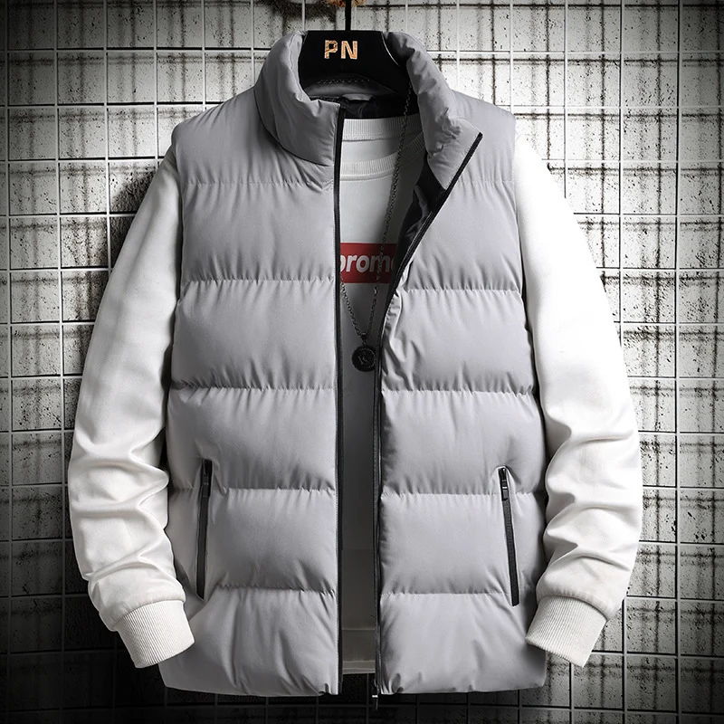 Herren Gepolsterte Steppweste im Layering-Look mit hohem Stehkragen und Reißverschlusstaschen Nord Taschen