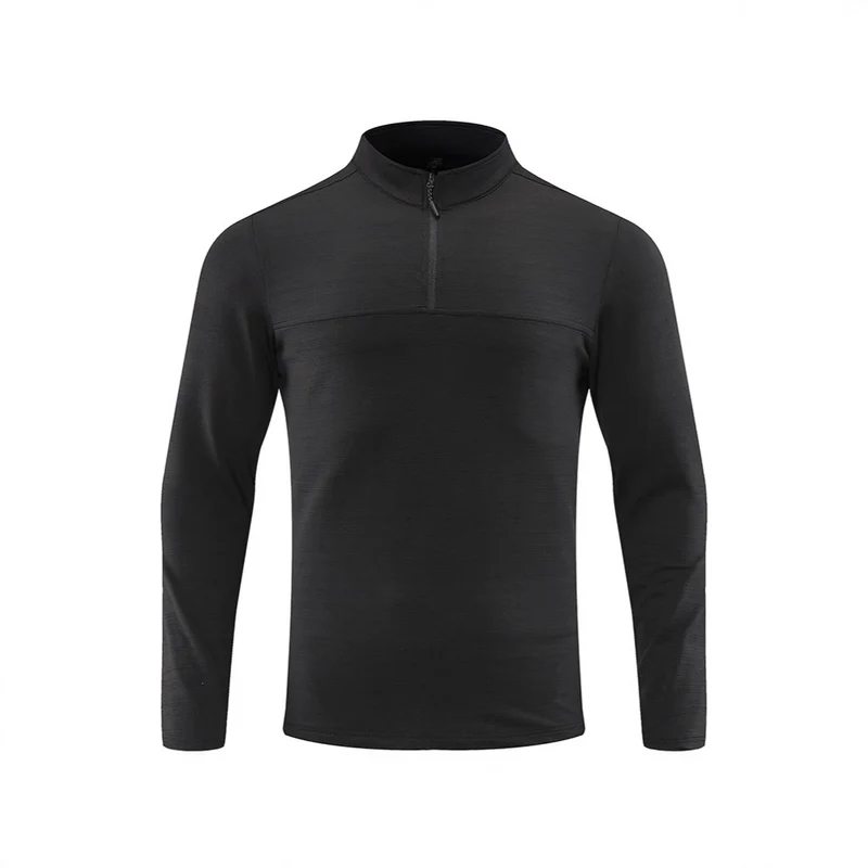 Herren Funktions-Halbzip-Langarmshirt mit Stehkragen und atmungsaktivem Stretchmaterial Nord Taschen
