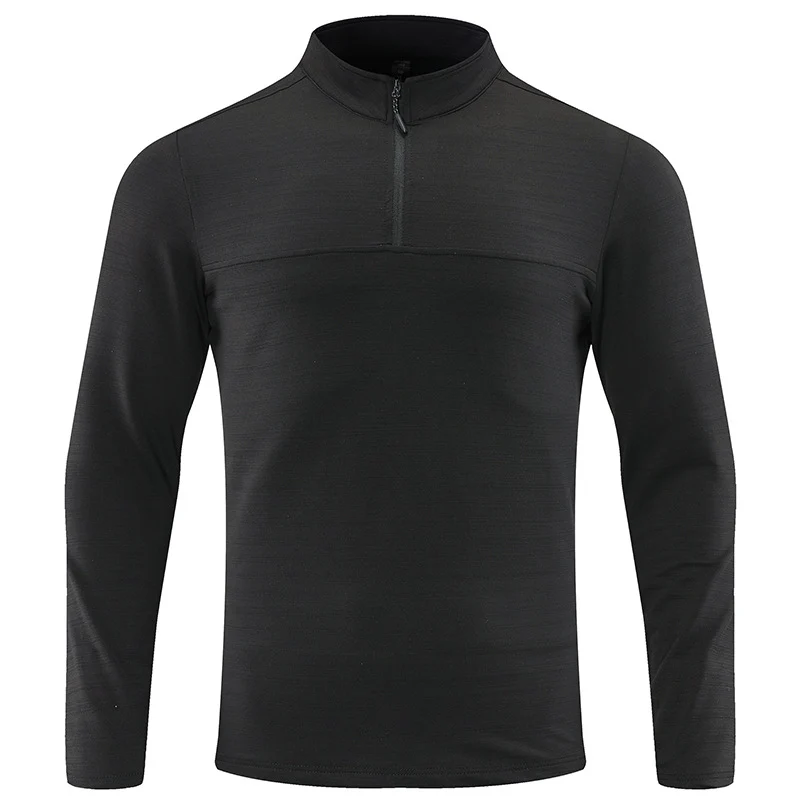 Herren Funktions-Halbzip-Langarmshirt mit Stehkragen und atmungsaktivem Stretchmaterial Nord Taschen