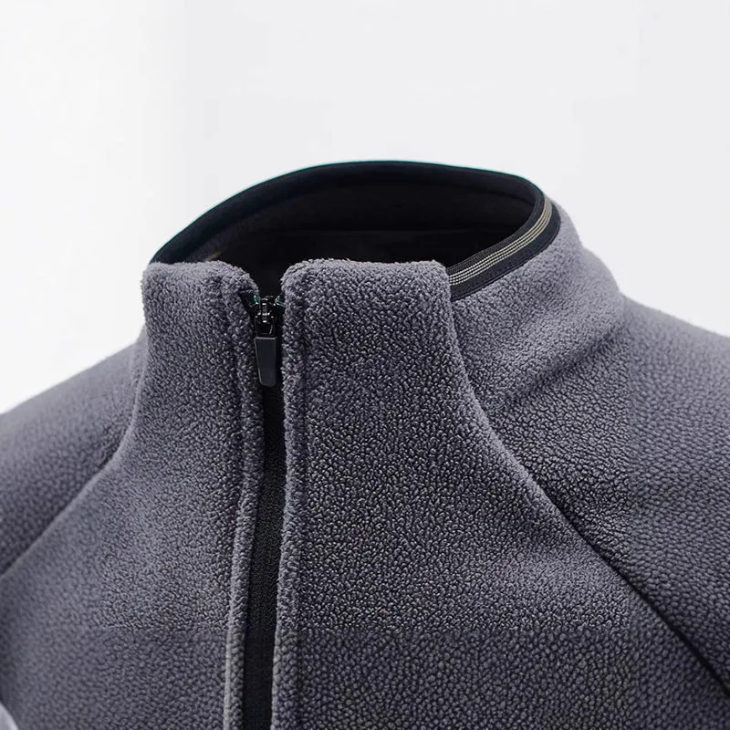 Herren Fleece-Halbzip-Pullover mit hohem Stehkragen und Raglanärmeln Nord Taschen