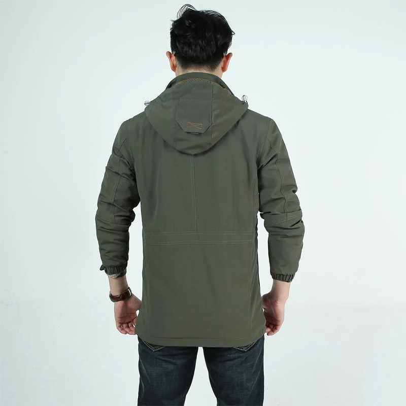 Herren Fieldjacke mit Mesh-Innenfutter, Kapuze und Multifunktions‑Taschen Nord Taschen