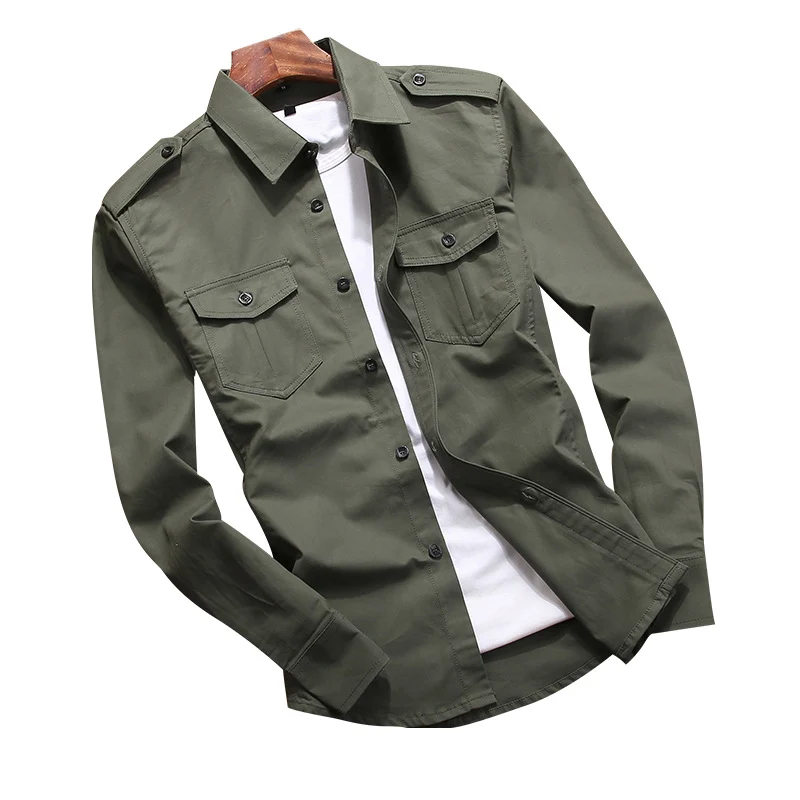 Herren Field-Overshirt aus Baumwollmix mit Brustklappen und Schulterpatten Nord Taschen