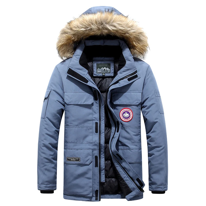 Herren Expedition-Parka mit abnehmbarer Kapuze und Kunstfellbesatz Nord Taschen