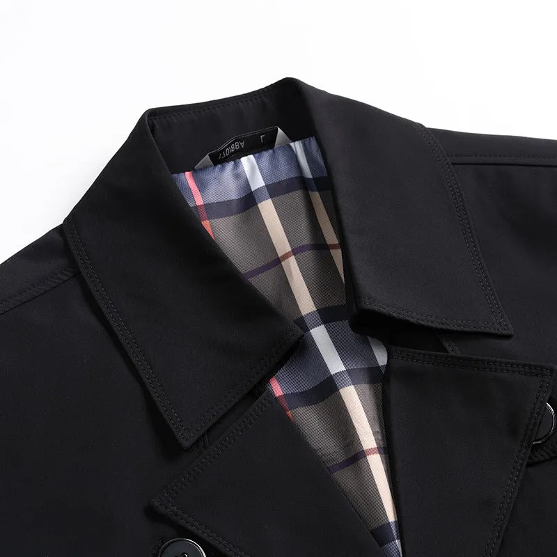Herren Eleganter Slim-Fit Trenchcoat mit klassischer Knopfleiste und verstellbaren Manschetten Nord Taschen