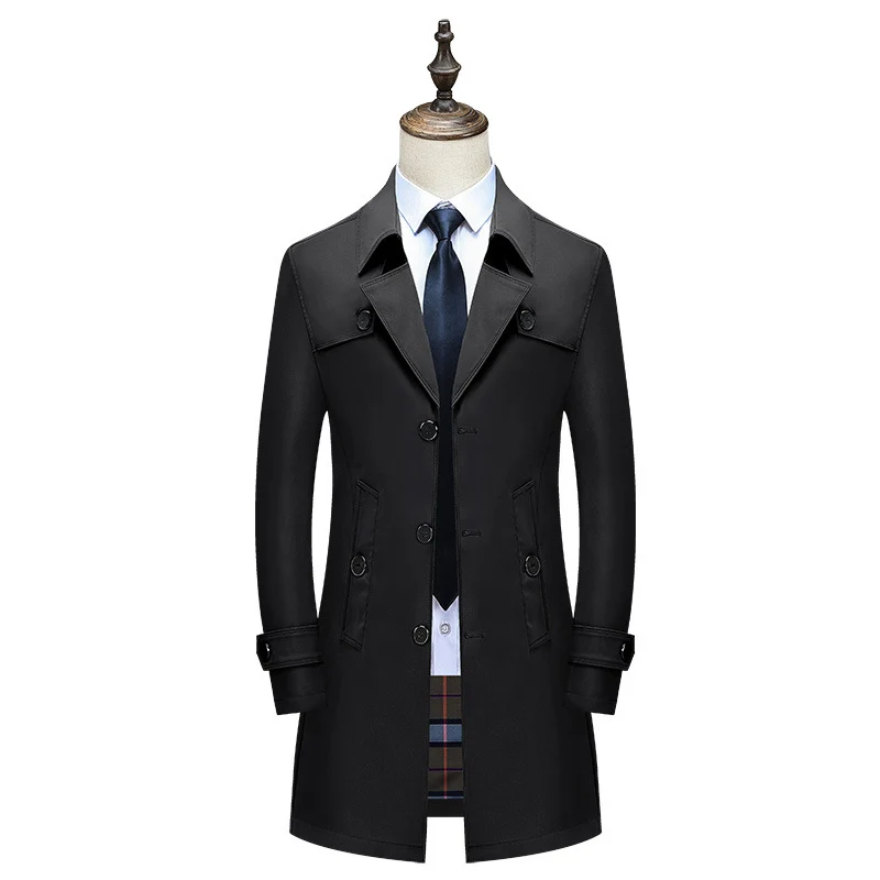 Herren Eleganter Slim-Fit Trenchcoat mit klassischer Knopfleiste und verstellbaren Manschetten Nord Taschen