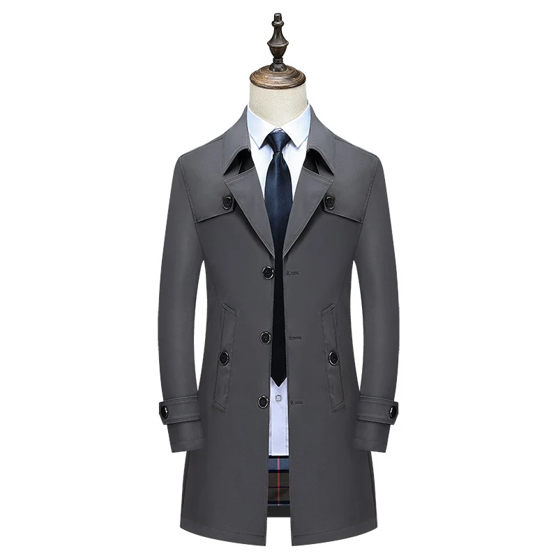 Herren Eleganter Slim-Fit Trenchcoat mit klassischer Knopfleiste und verstellbaren Manschetten Nord Taschen