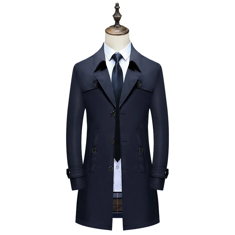Herren Eleganter Slim-Fit Trenchcoat mit klassischer Knopfleiste und verstellbaren Manschetten Nord Taschen