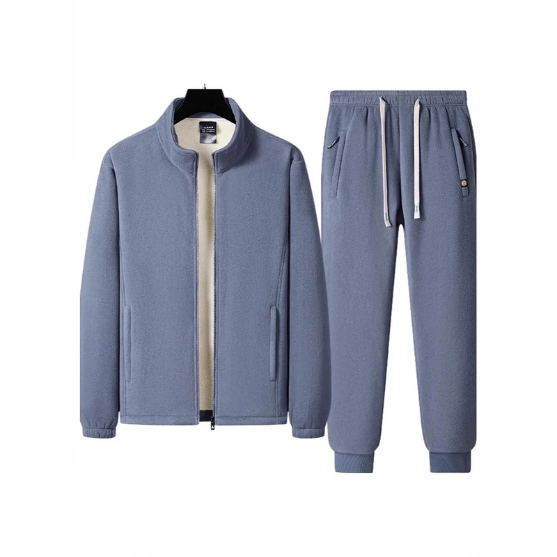 Herren Dreiteiliges Thermo-Fleece-Trainingsset mit wattierter Weste und Jogginghose Nord Taschen