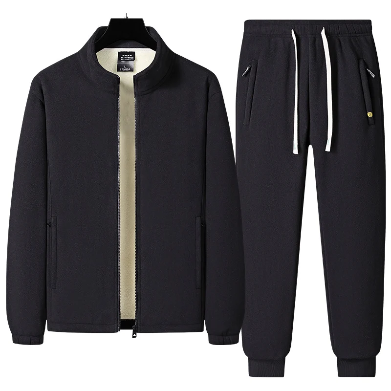 Herren Dreiteiliges Thermo-Fleece-Trainingsset mit wattierter Weste und Jogginghose Nord Taschen
