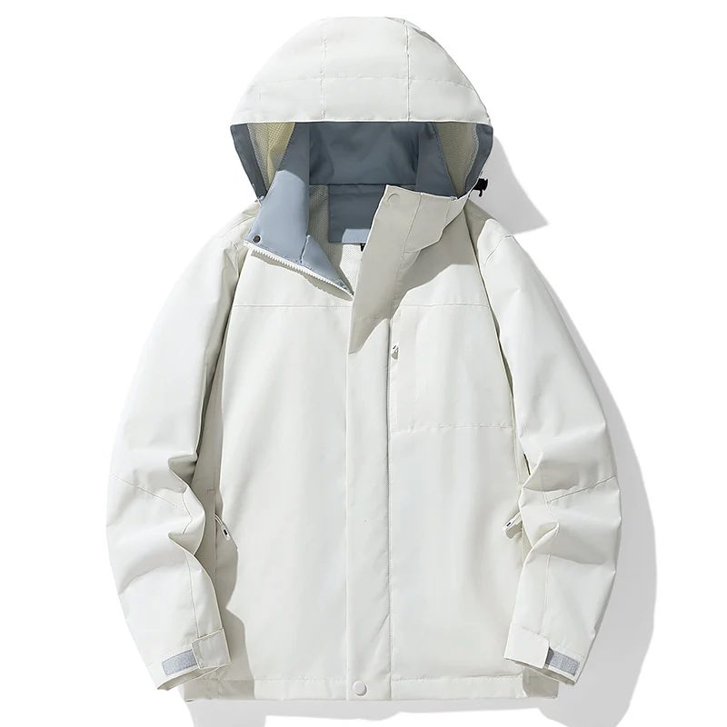 Herren Dreilagige wasserabweisende Kapuzen‑Outdoorjacke mit Mesh‑Futter und verdecktem Reißverschluss Nord Taschen
