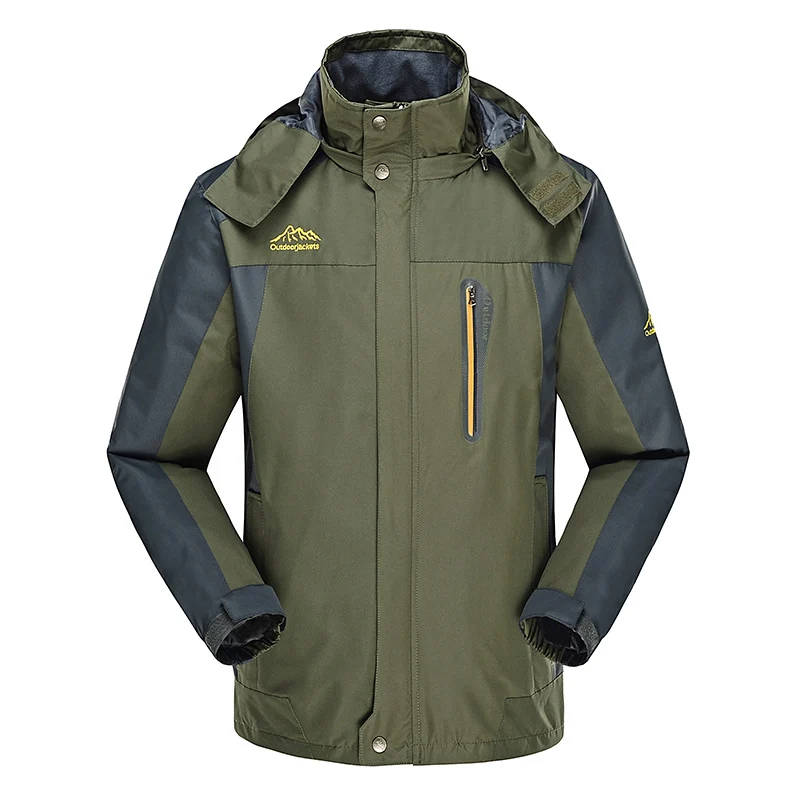 Herren dreilagige Softshell-Outdoorjacke mit abnehmbarer Kapuze und verschweißten Nähten Nord Taschen