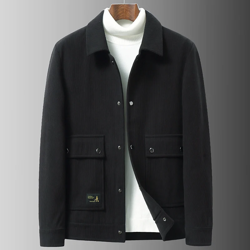 Herren Cordjacke mit Utility-Taschen und Druckknopfverschluss Nord Taschen