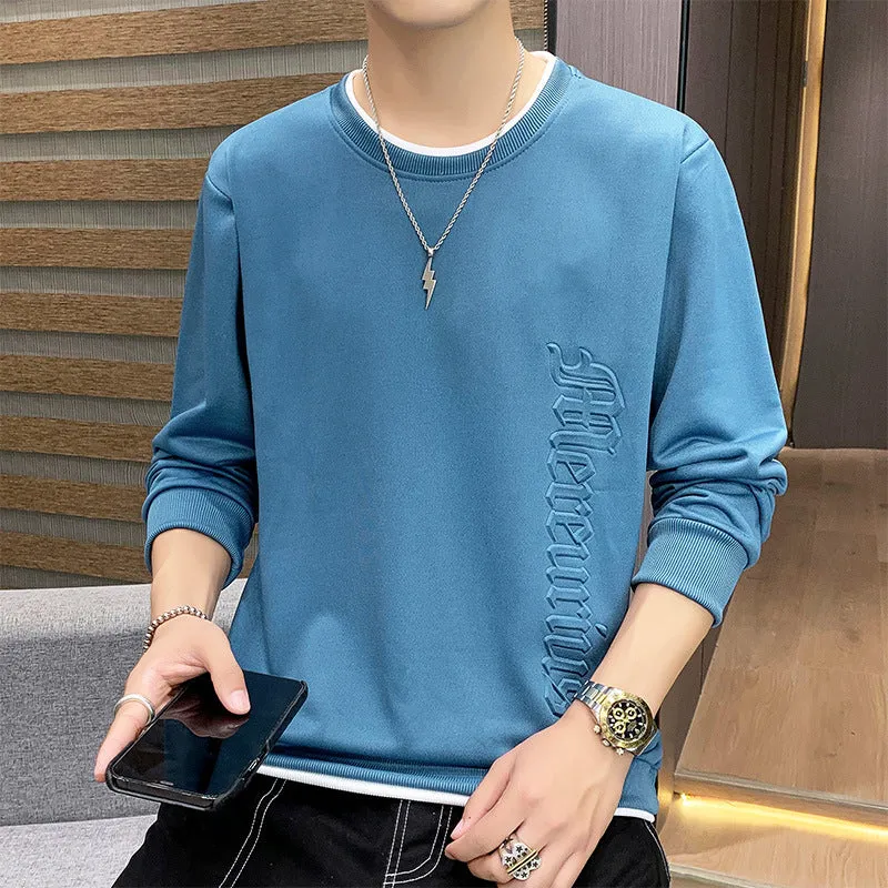 Herren Casual‑Sweatshirt mit seitlicher 3D‑Prägung, Rundhalsausschnitt und Rippbündchen Nord Taschen