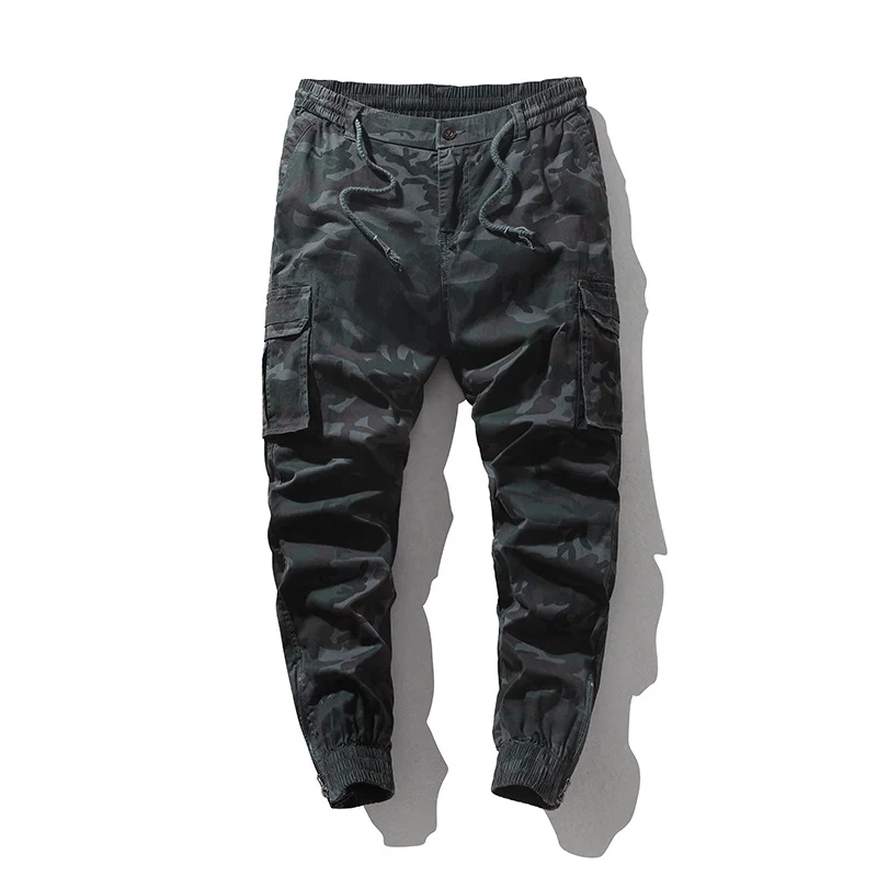 Herren Cargohhose im Joggerstil mit Camouflage‑Print, Elastischem Bund und Bündchen Nord Taschen
