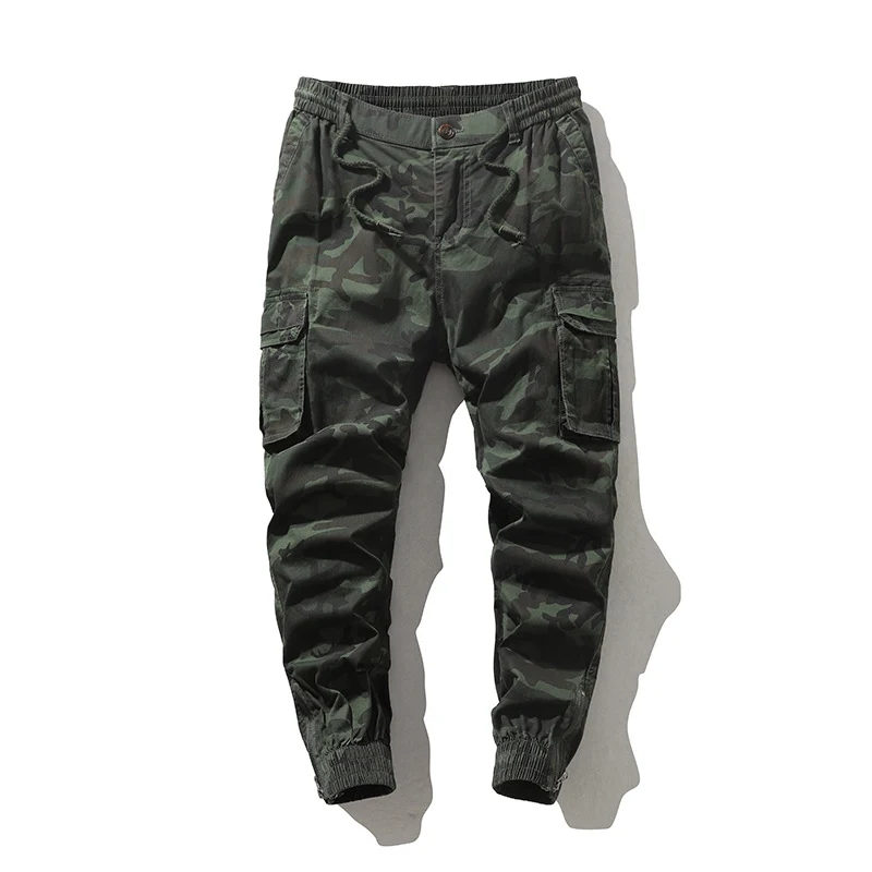 Herren Cargohhose im Joggerstil mit Camouflage‑Print, Elastischem Bund und Bündchen Nord Taschen
