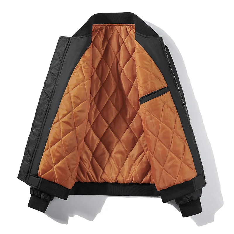 Herren Bomberjacke im Fliegerlook mit kontrastierender Innenfütterung, Ärmel‑Utilitytasche und elastischen Rippbündchen Nord Taschen