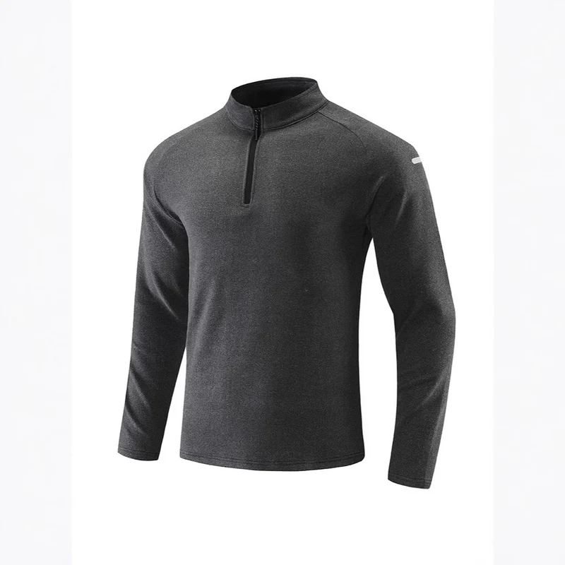 Herren Atmungsaktives Funktions-Langarmshirt mit Stehkragen und kurzem Reißverschluss Nord Taschen