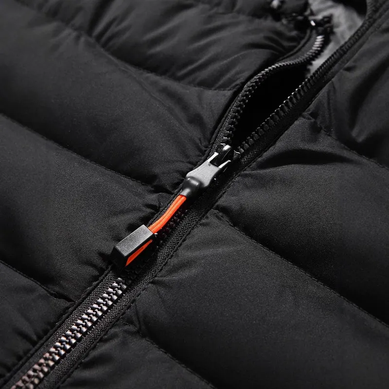 Herren Ärmellose Thermo-Utility‑Weste mit gesteppter Chevron‑Struktur, Kapuze und Zwei‑Wege‑Reißverschluss Nord Taschen