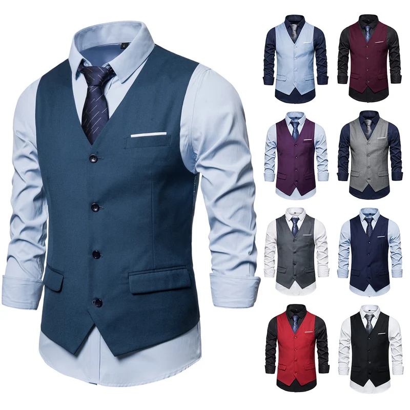 Herren Anzugweste in tailliertem Slim-Fit mit V‑Ausschnitt und Pattentaschen Nord Taschen